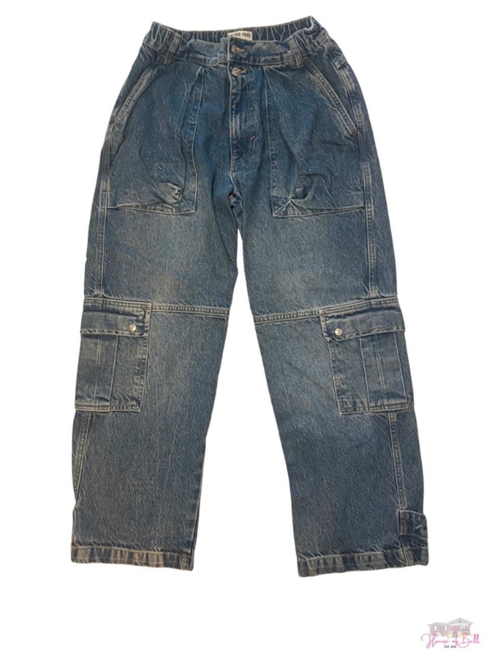 We The Free FP Size 27 Denim Cargo Utility Pants